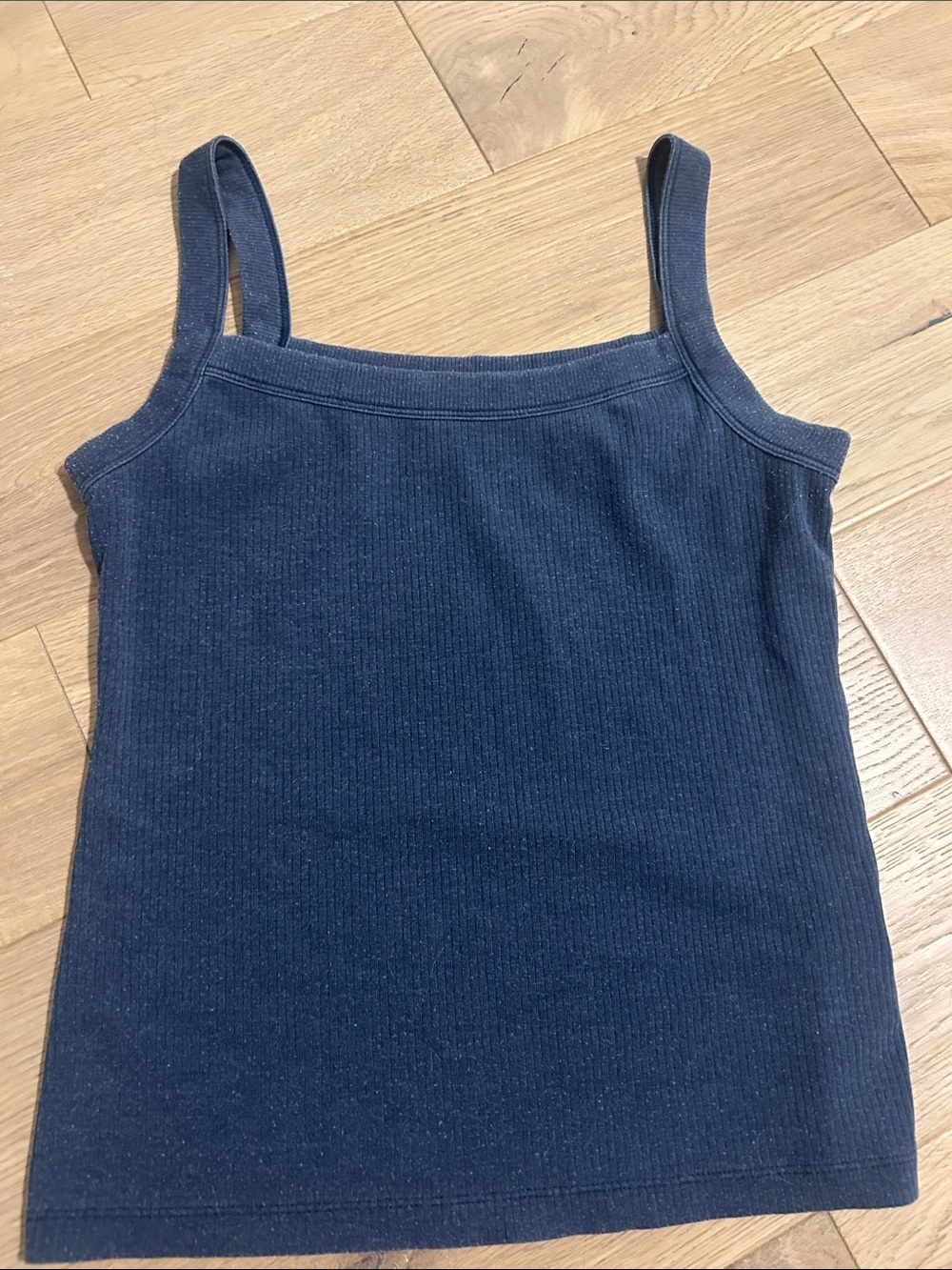 American Eagle Classic Navy Ribbed Tank Top - Women